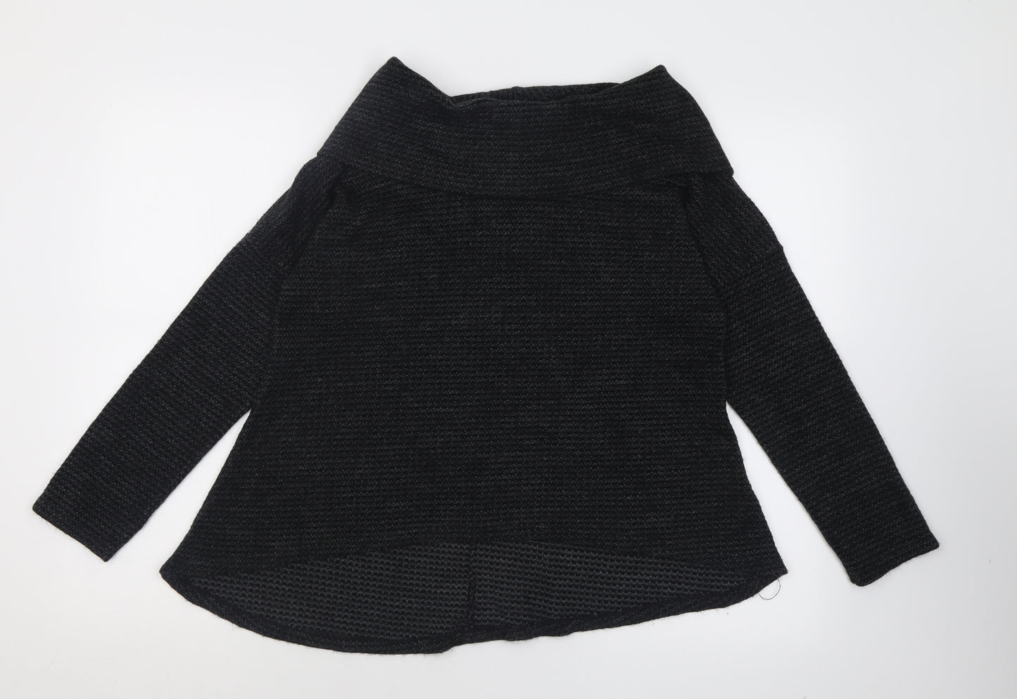 Apricot Womens Black Roll Neck  Acrylic Pullover Jumper Size M