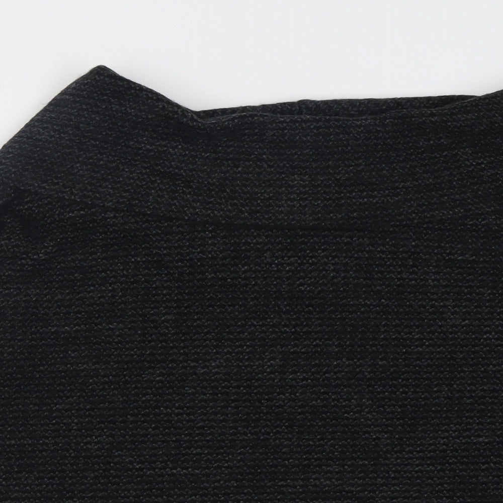 Apricot Womens Black Roll Neck  Acrylic Pullover Jumper Size M