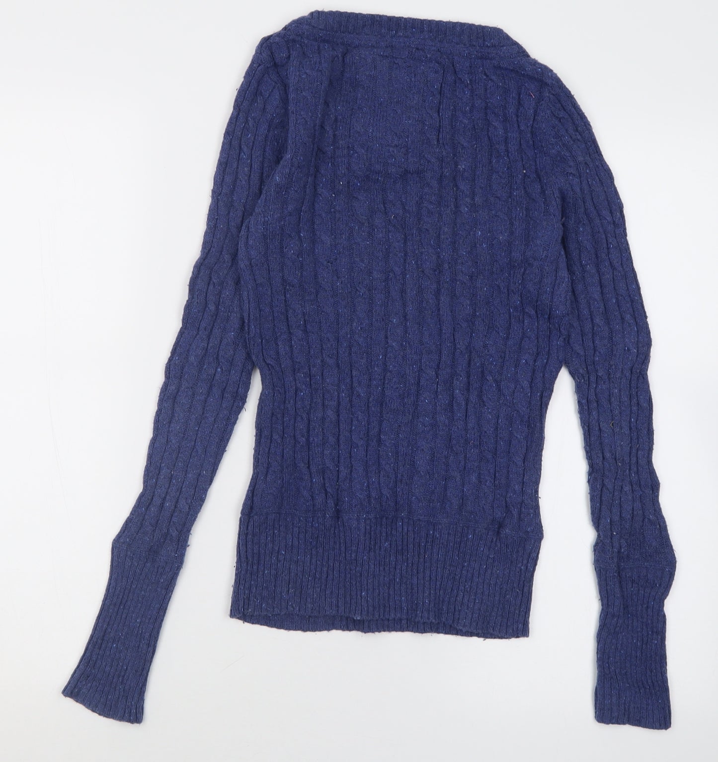 Superdry Womens Blue Crew Neck  Cotton Pullover Jumper Size XS