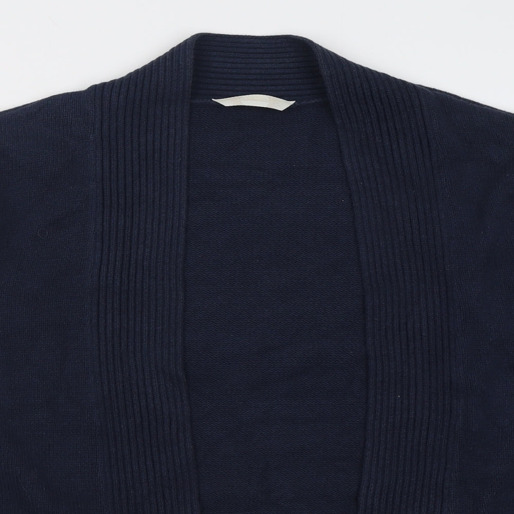 BHS Womens Blue V-Neck  Cotton Cardigan Jumper Size 22