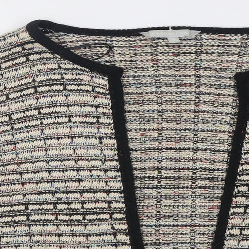 Red Herring Womens Beige Crew Neck Striped Acrylic Cardigan Jumper Size 18