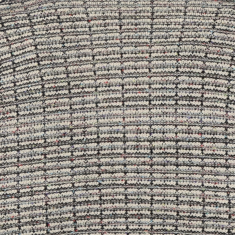 Red Herring Womens Beige Crew Neck Striped Acrylic Cardigan Jumper Size 18