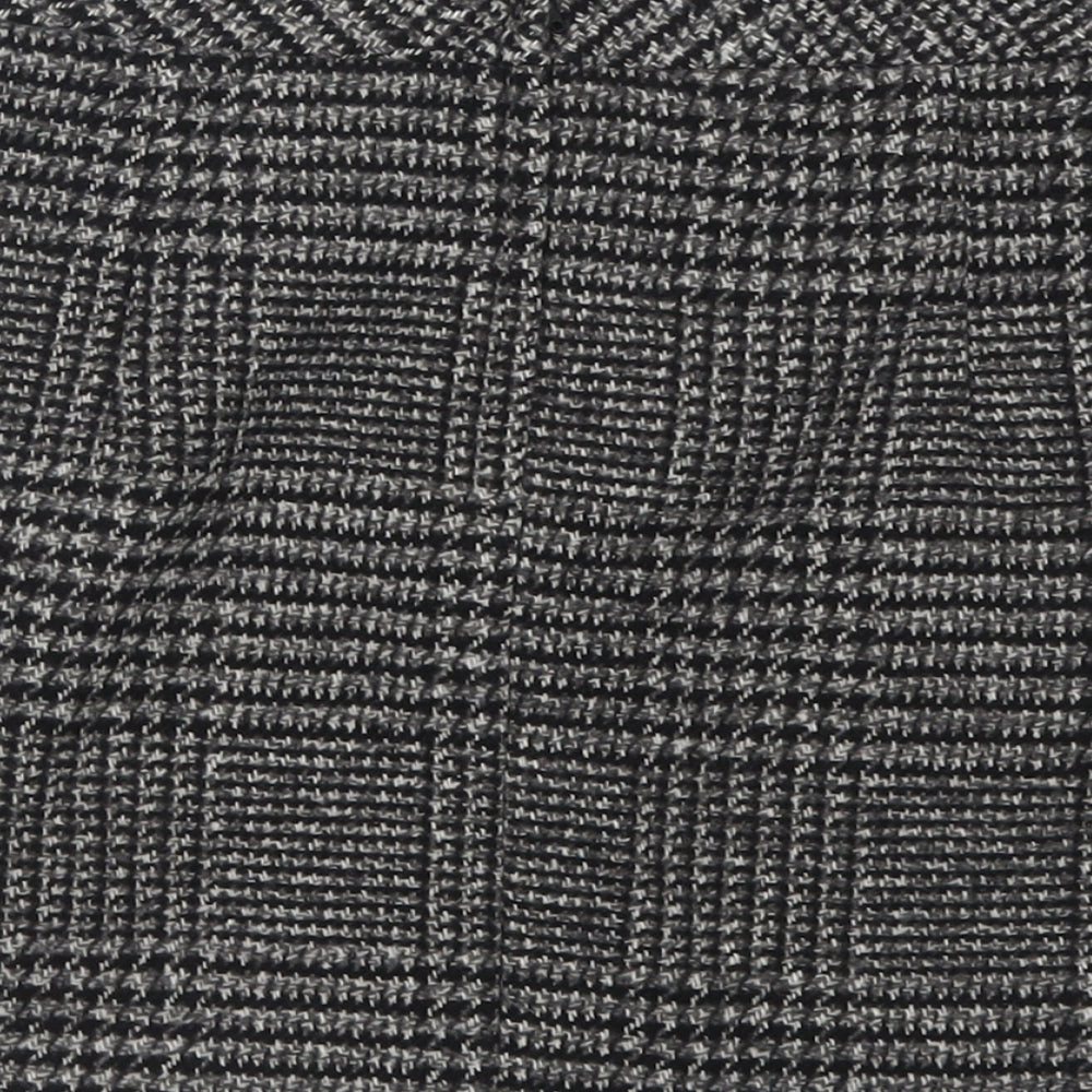 George Womens Black Check Polyester A-Line Skirt Size 14   Zip