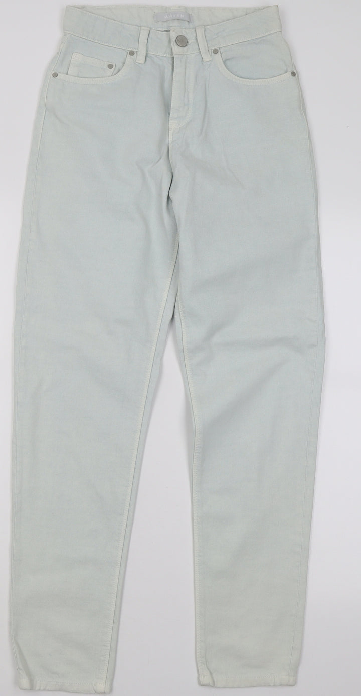 waven Womens Green  Cotton Mom Jeans Size 6 L28 in Regular Button
