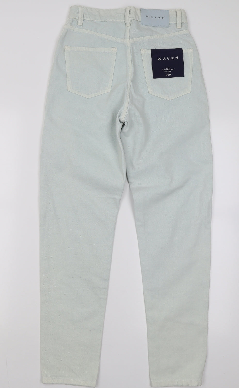 waven Womens Green  Cotton Mom Jeans Size 6 L28 in Regular Button