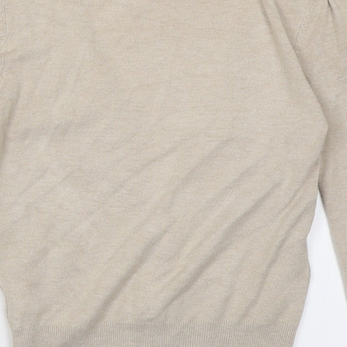 Atmosphere Womens Beige Crew Neck  Viscose Cardigan Jumper Size 8