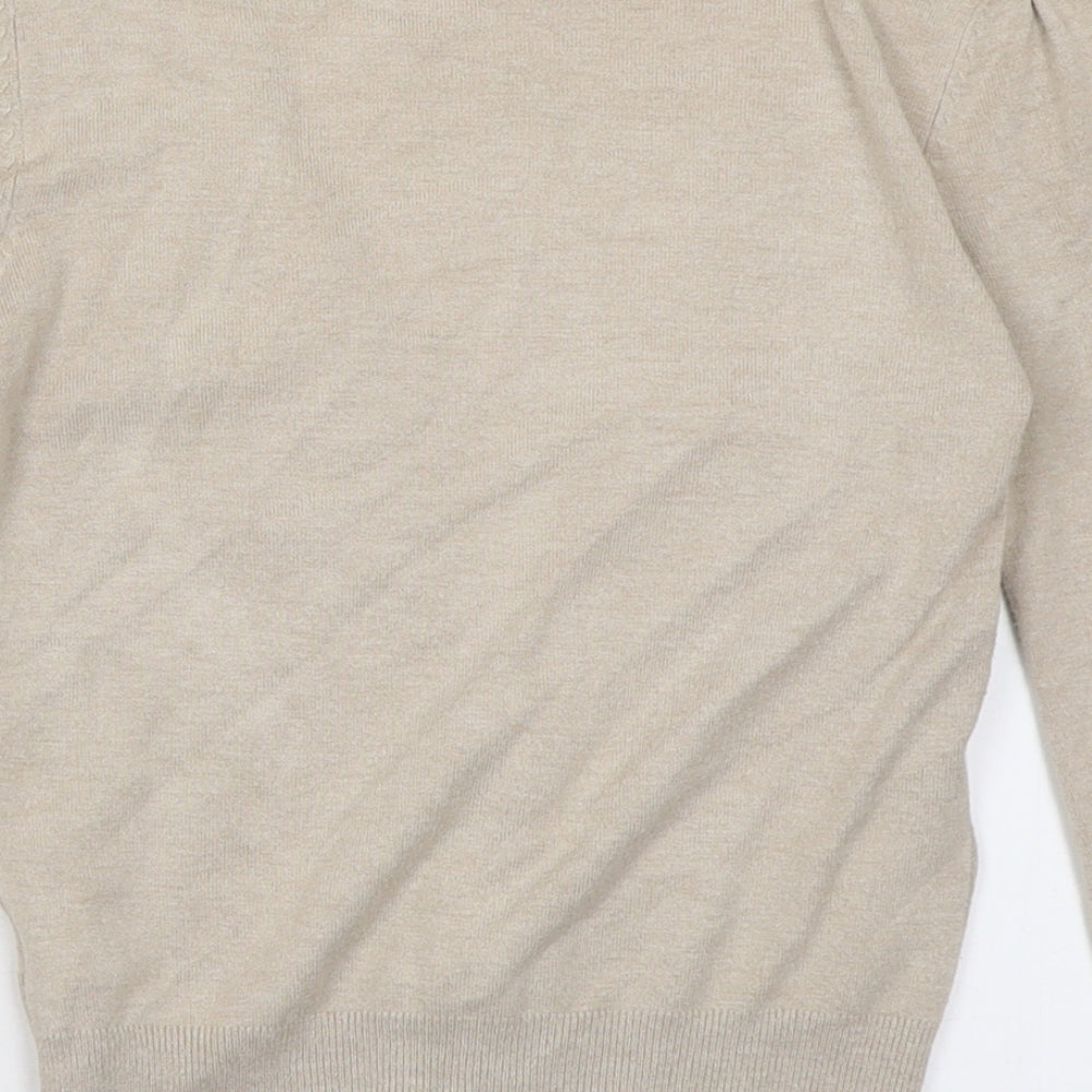 Atmosphere Womens Beige Crew Neck  Viscose Cardigan Jumper Size 8