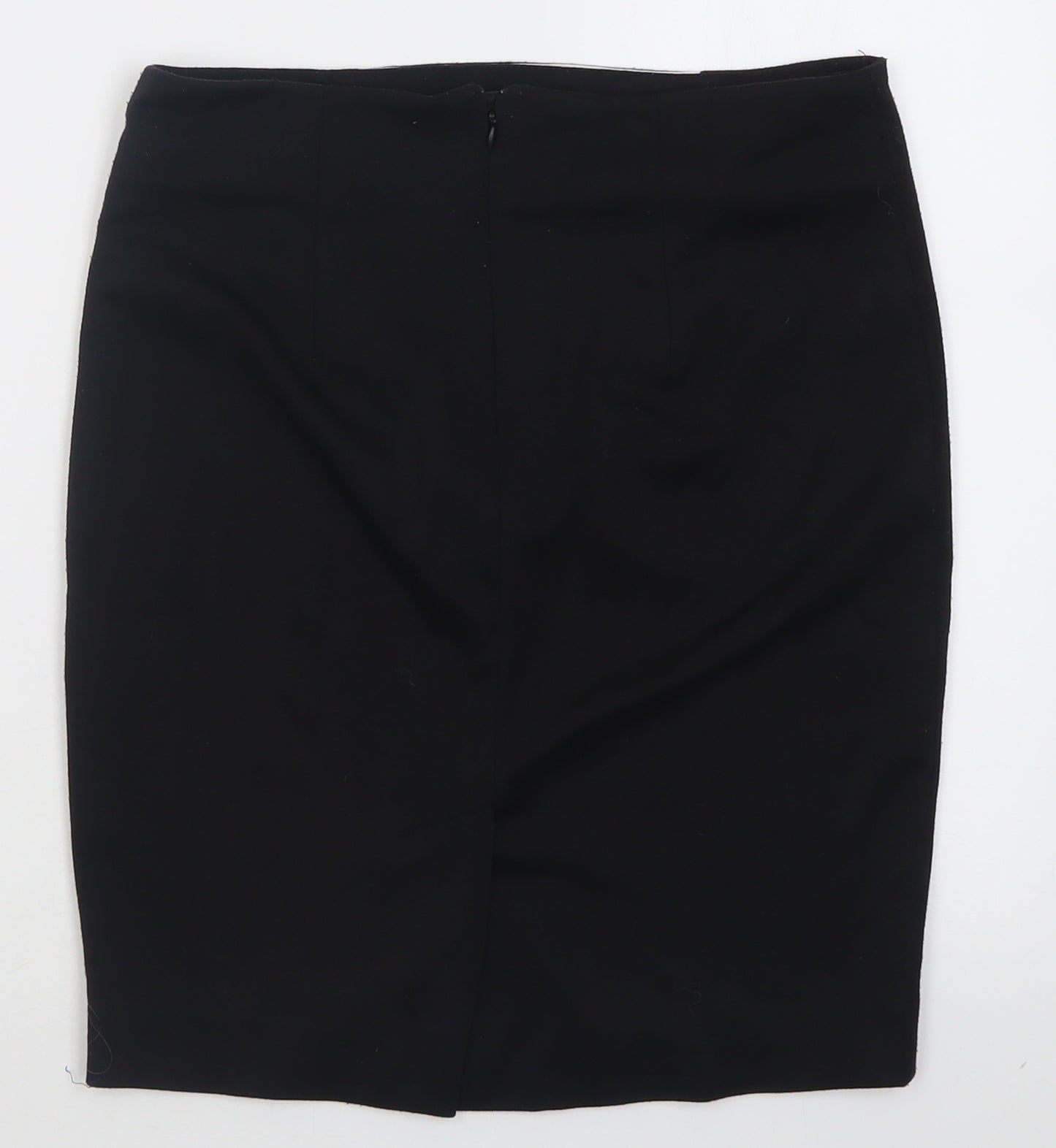 ET VOUS Womens Black Striped Polyester A-Line Skirt Size 10   Button