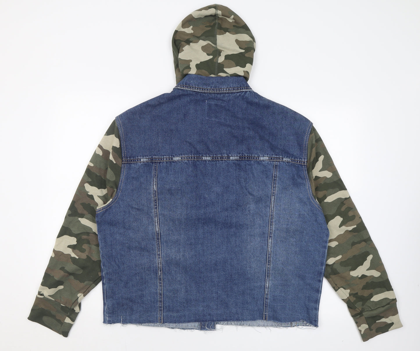 Kensie Womens Blue Camouflage  Jacket  Size XL  Button