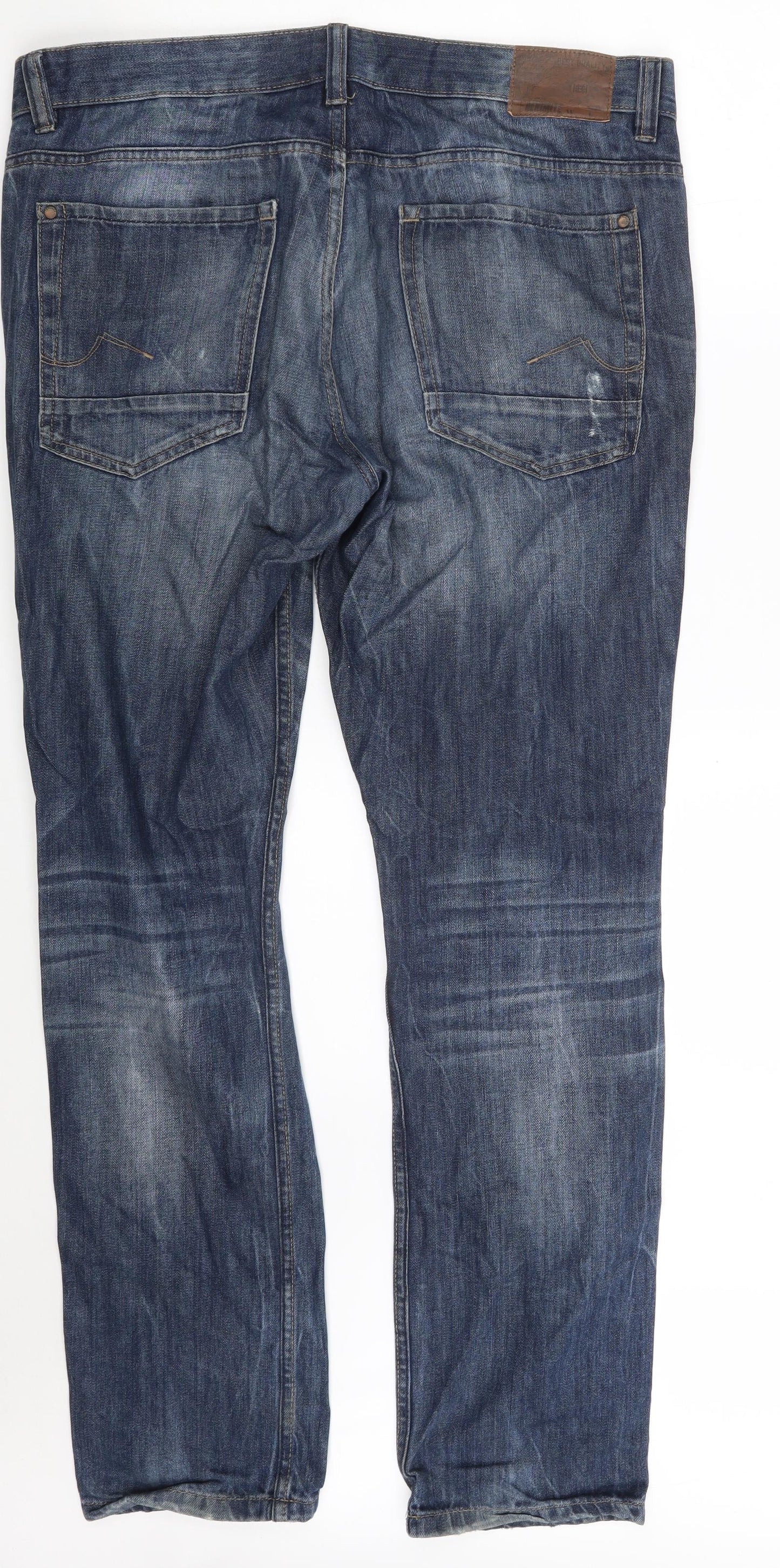 CKH. DENIMITE Mens Blue  Cotton Straight Jeans Size 38 in L34 in Slim Button