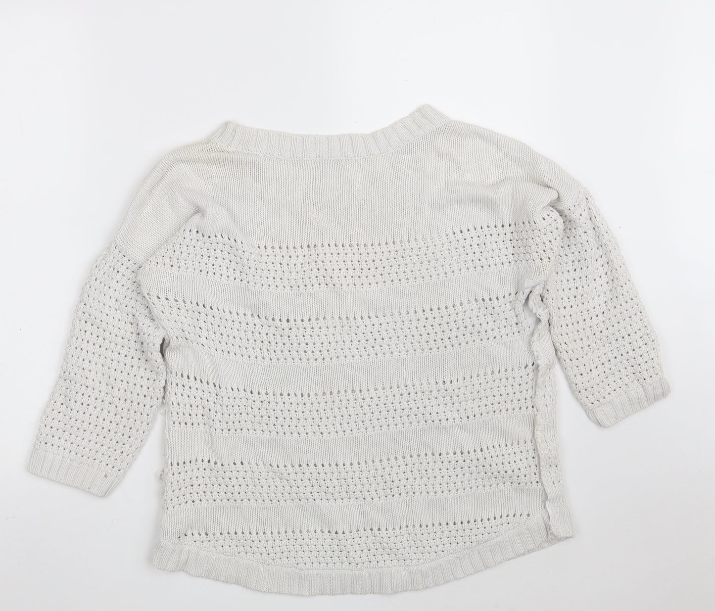 Gap Womens White Round Neck  Cotton Pullover Jumper Size M
