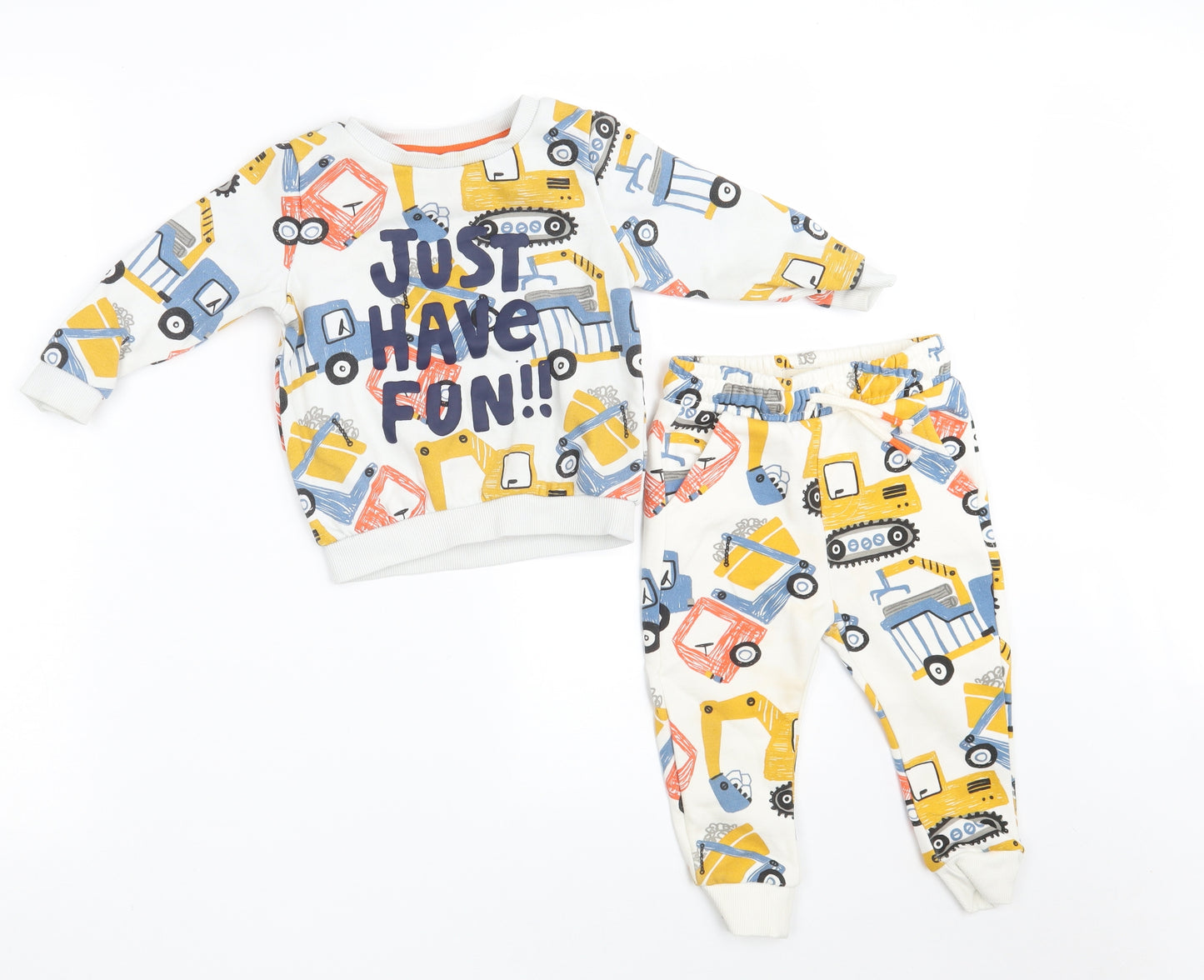 F&F Baby Multicoloured  Cotton Unitard Outfit/Set Size 12-18 Months   - Just Have Fun !