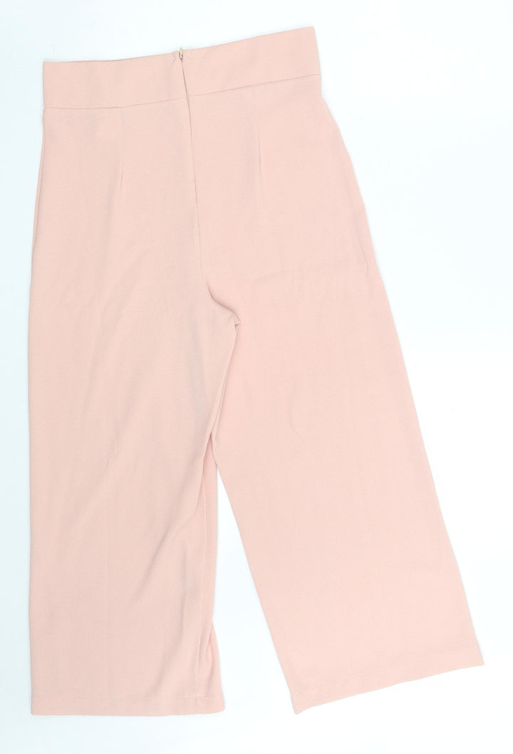 PRETTYLITTLETHING Womens Pink  Polyester Bloomer Trousers Size 10 L22 in Regular Zip