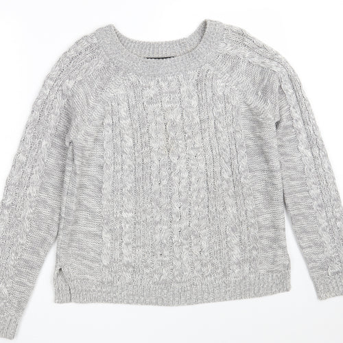 Select Womens Grey Round Neck  Acrylic Pullover Jumper Size 10