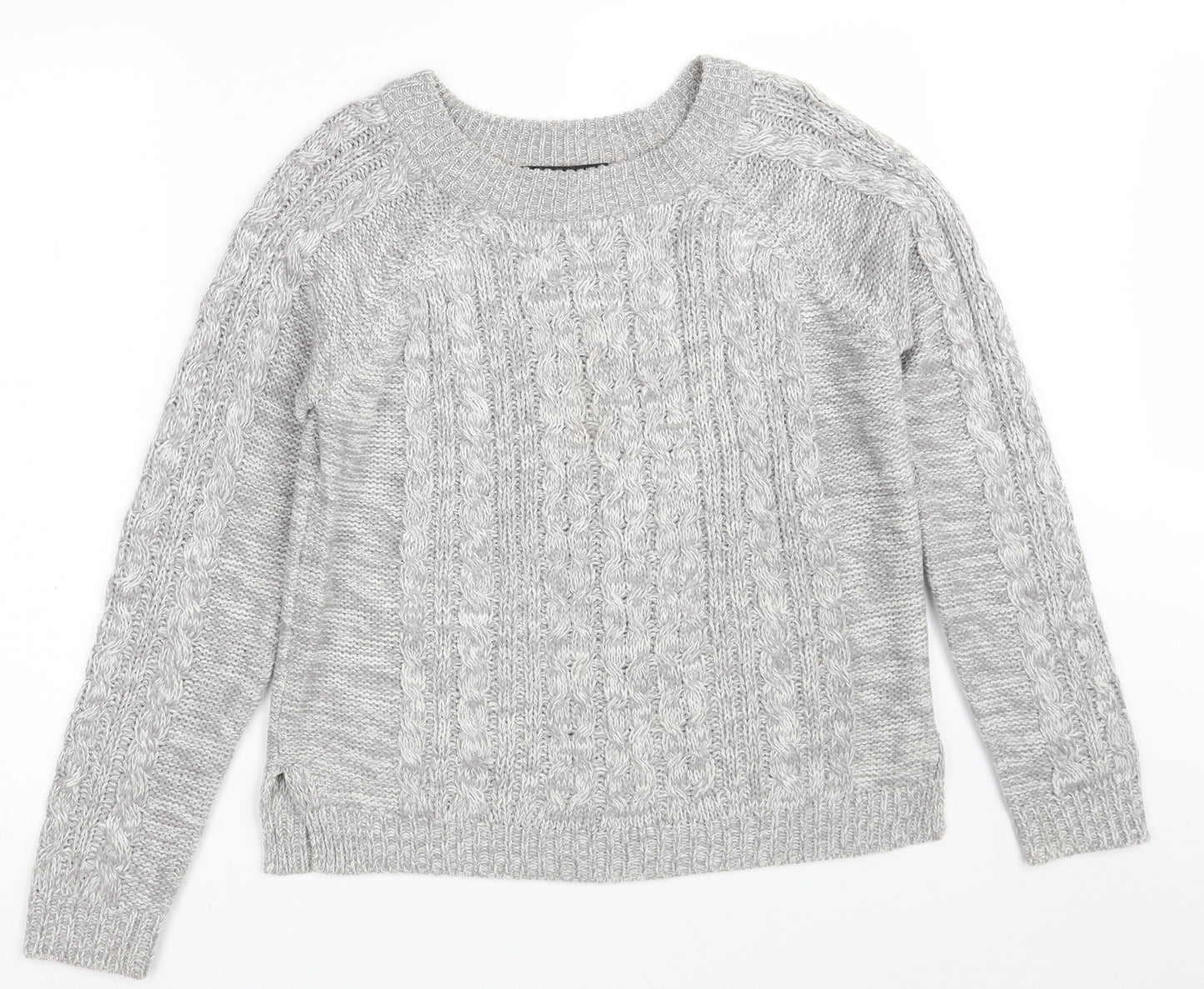 Select Womens Grey Round Neck  Acrylic Pullover Jumper Size 10