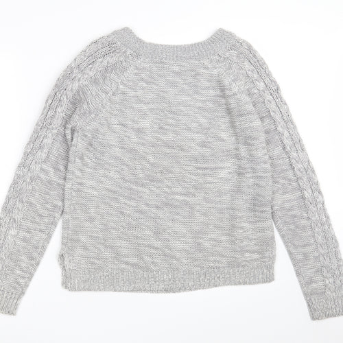 Select Womens Grey Round Neck  Acrylic Pullover Jumper Size 10