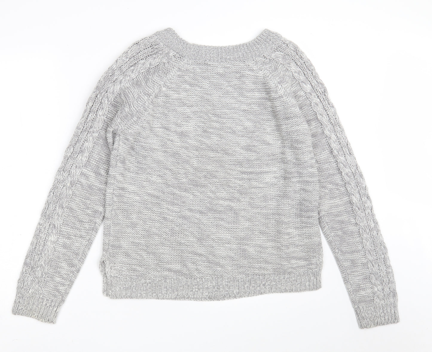 Select Womens Grey Round Neck  Acrylic Pullover Jumper Size 10