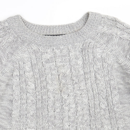 Select Womens Grey Round Neck  Acrylic Pullover Jumper Size 10