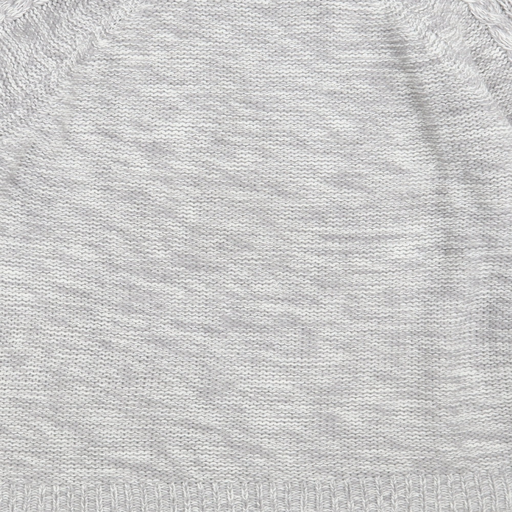 Select Womens Grey Round Neck  Acrylic Pullover Jumper Size 10