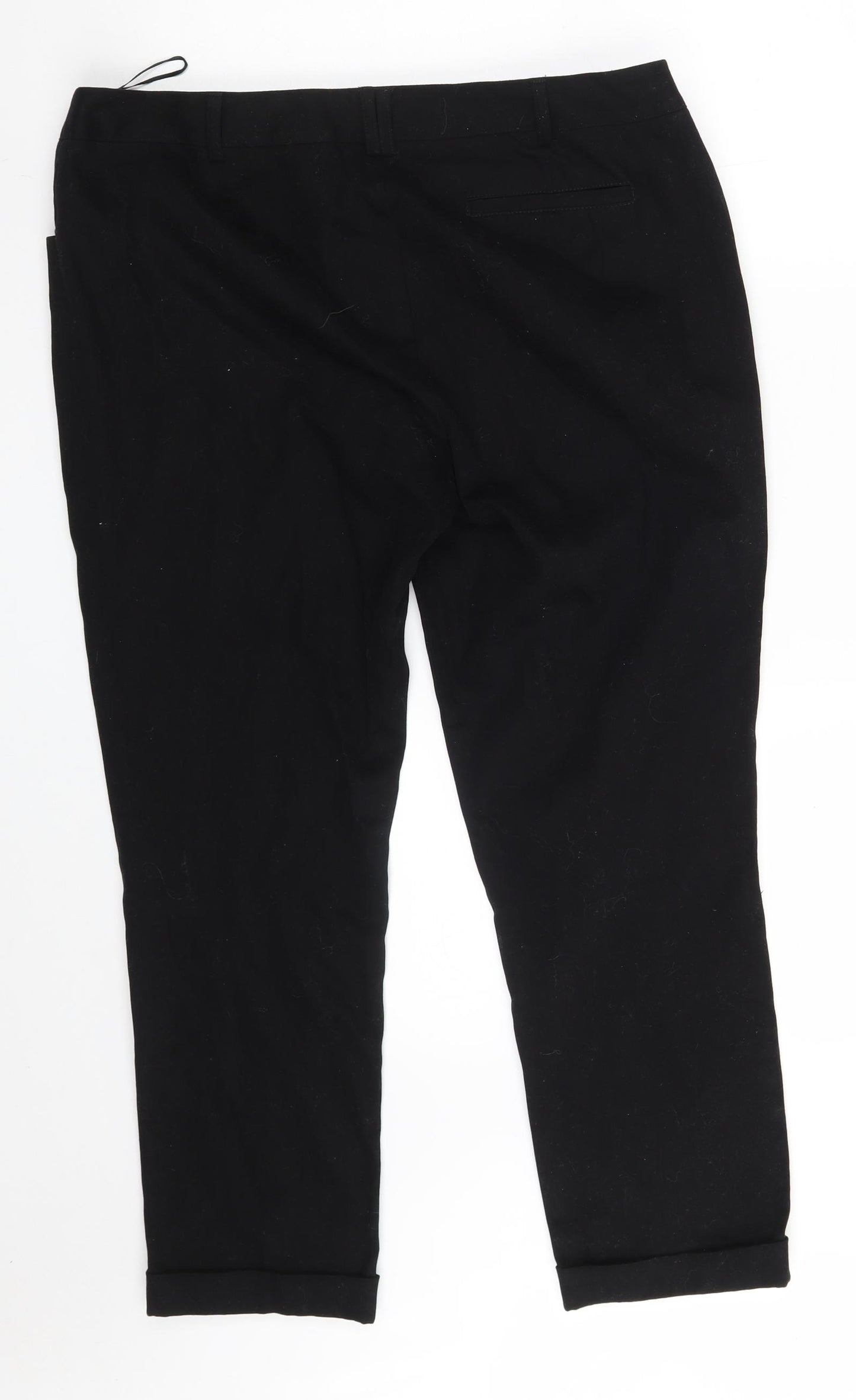 Oasis Womens Black  Cotton Chino Trousers Size 16 L27 in Regular Zip