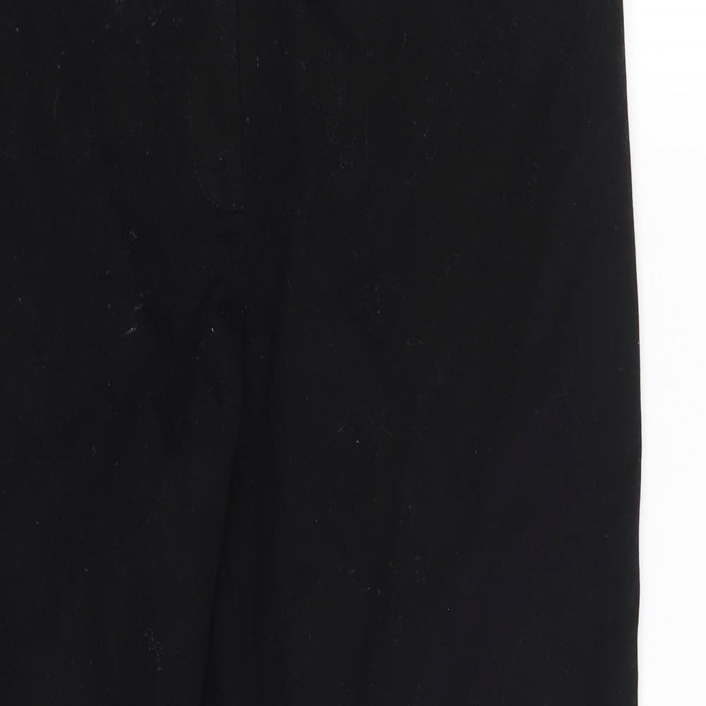 Oasis Womens Black  Cotton Chino Trousers Size 16 L27 in Regular Zip