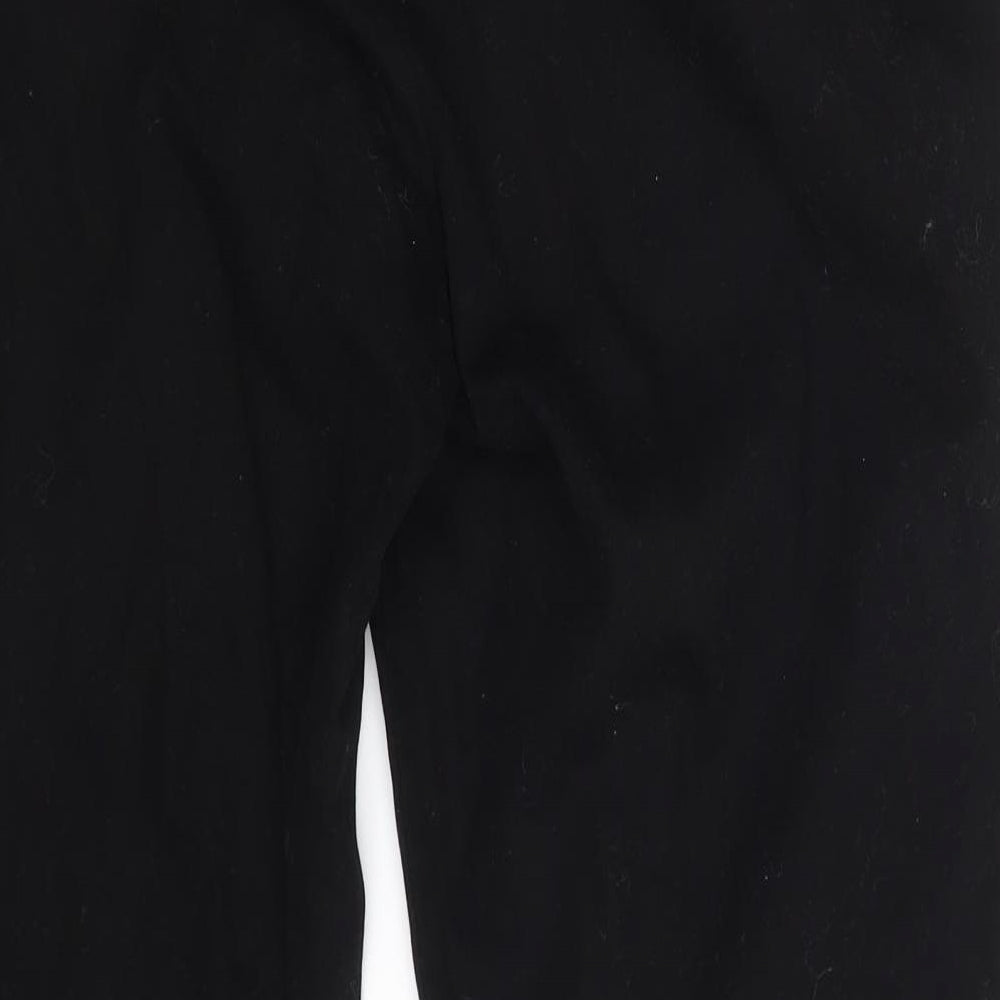 Oasis Womens Black  Cotton Chino Trousers Size 16 L27 in Regular Zip