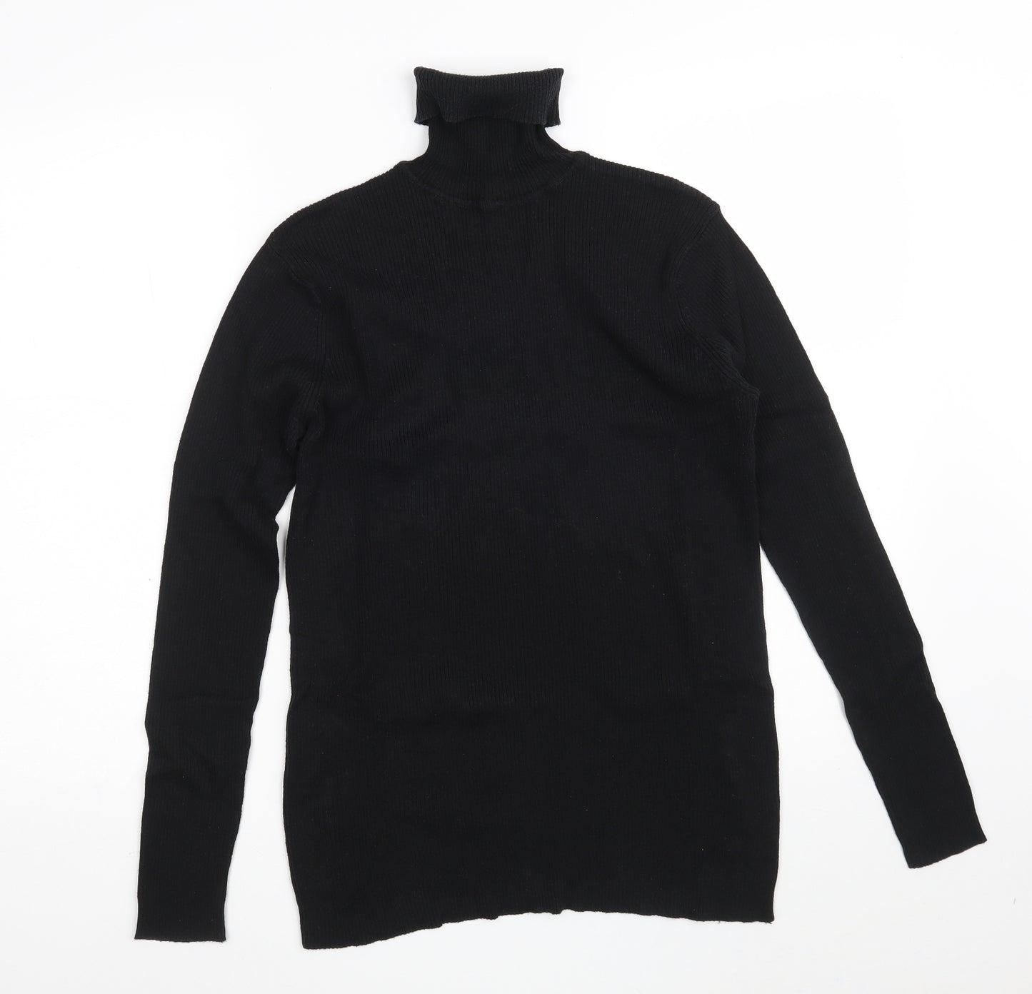 Dunnes Stores Womens Black High Neck  Cotton Pullover Jumper Size 16