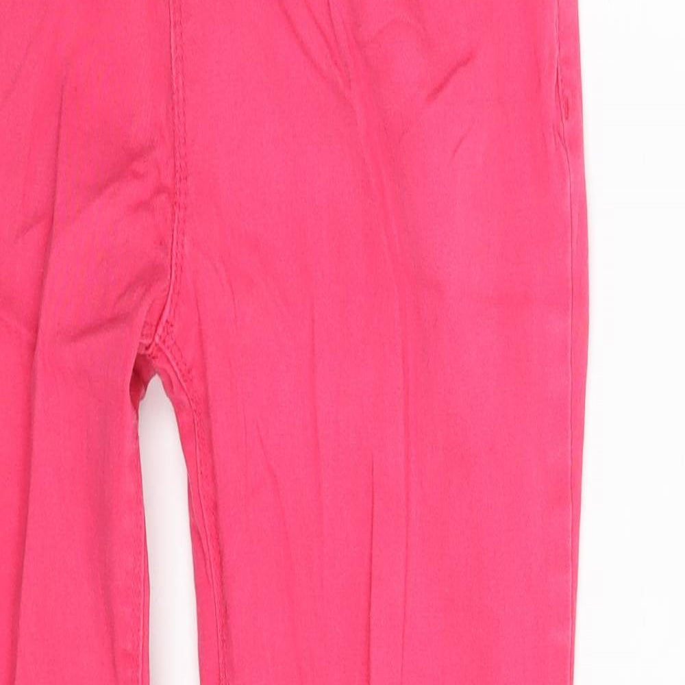 Denim & Co. Girls Pink  Cotton Skinny Jeans Size 12-13 Years  Slim Zip