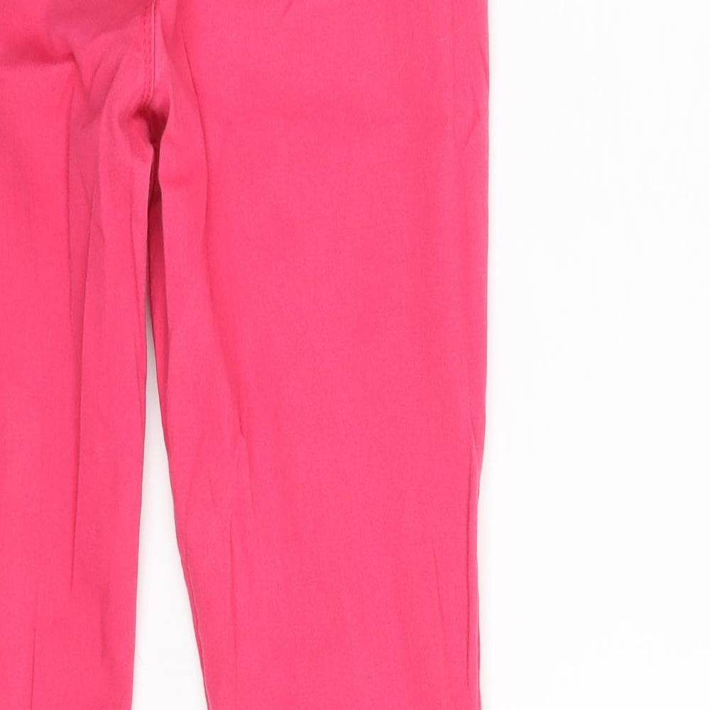 Denim & Co. Girls Pink  Cotton Skinny Jeans Size 12-13 Years  Slim Zip