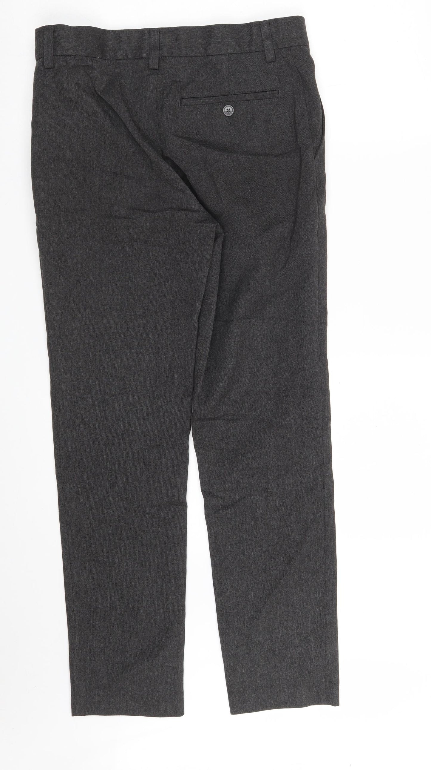 NEXT Boys Grey  Polyester Dress Pants Trousers Size 15 Years  Regular Zip - School Pants