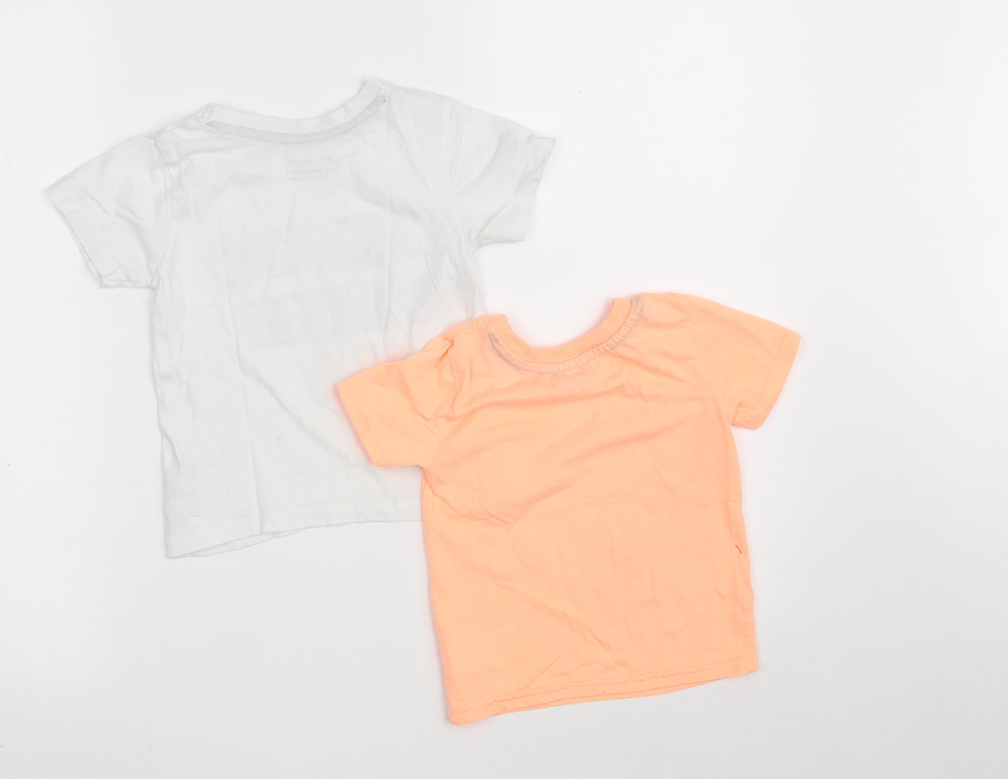 Primark Baby Multicoloured  Cotton Pullover T-Shirt Size 18-24 Months Round Neck  - 2-Pieces Set