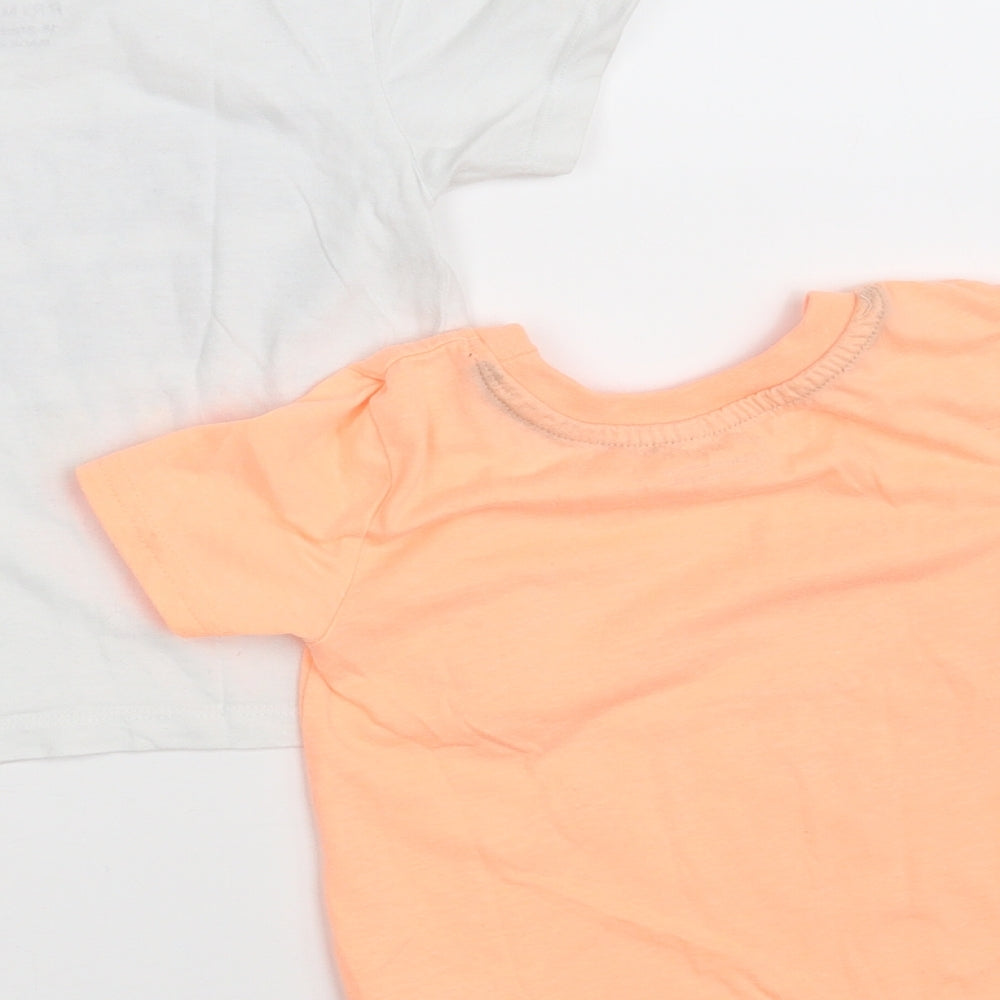 Primark Baby Multicoloured  Cotton Pullover T-Shirt Size 18-24 Months Round Neck  - 2-Pieces Set
