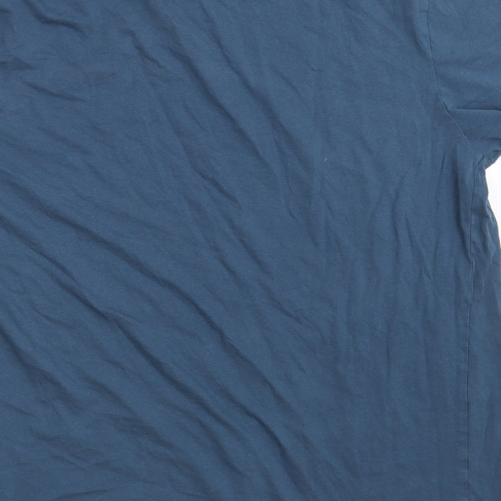 AllSaints Mens Blue  Cotton  T-Shirt Size L Round Neck