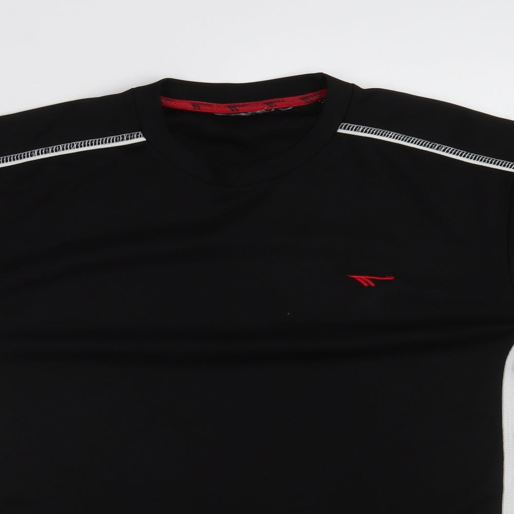 Dunnes Stores Mens Black  Polyester  T-Shirt Size L Round Neck  - HI-TEC