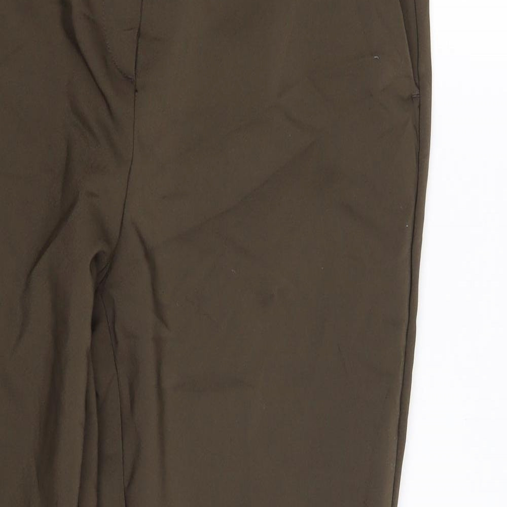 H&M Womens Green  Cotton Chino Trousers Size 12 L27 in Regular Zip