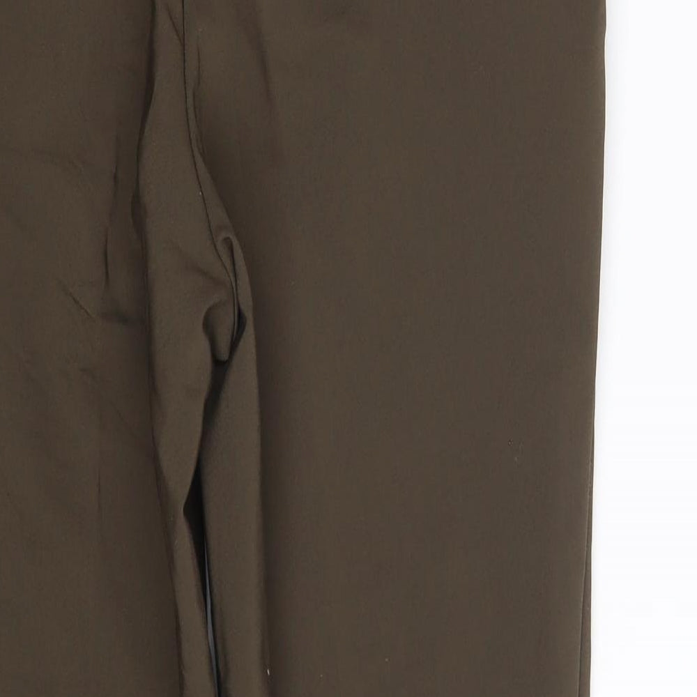 H&M Womens Green  Cotton Chino Trousers Size 12 L27 in Regular Zip
