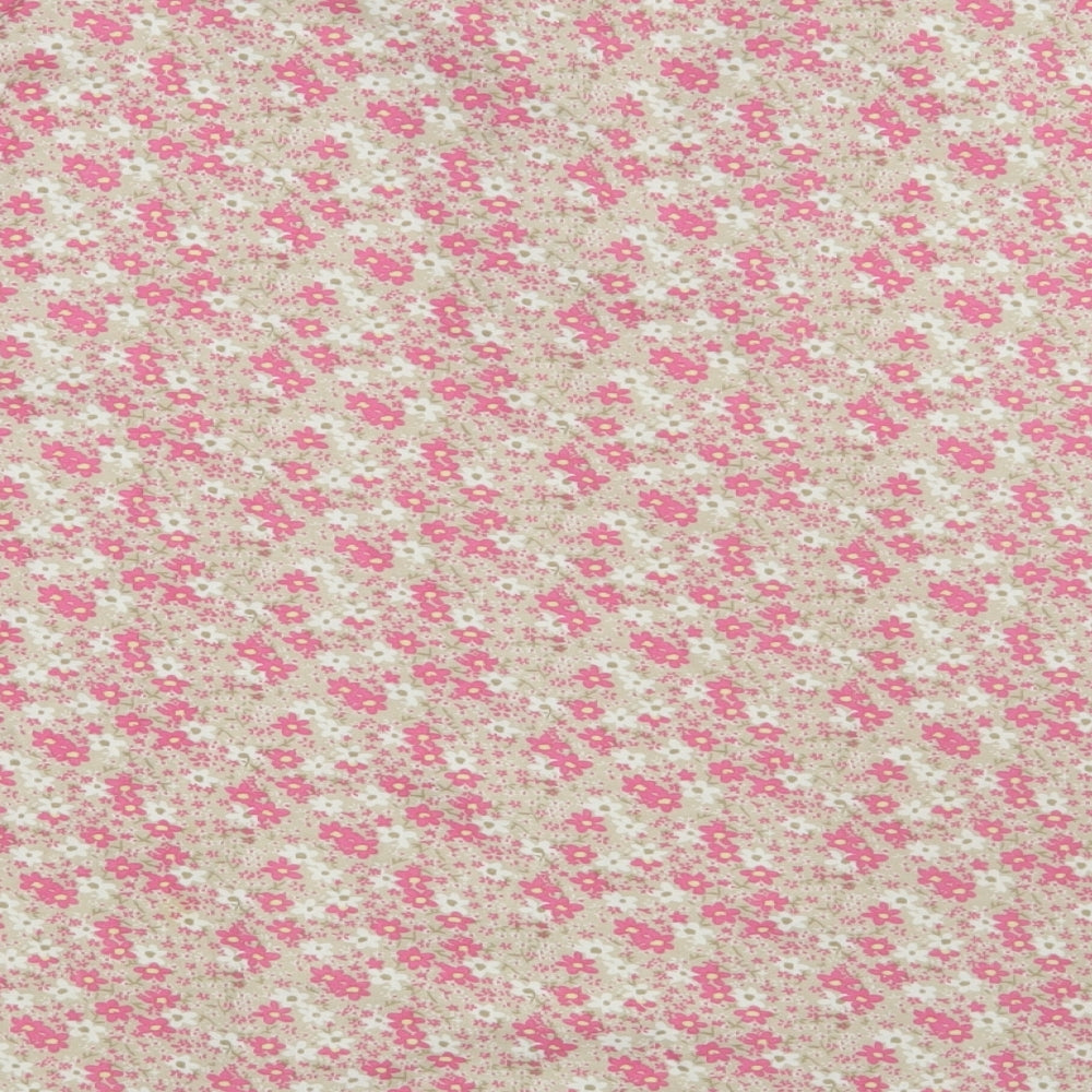 EWM Womens Pink Floral 100% Cotton Basic Polo Size 22 Collared - Size 22-24