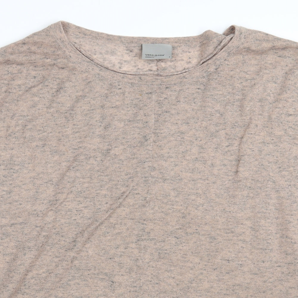 Vera Moda Womens Pink Boat Neck  Polyester Pullover Jumper Size S