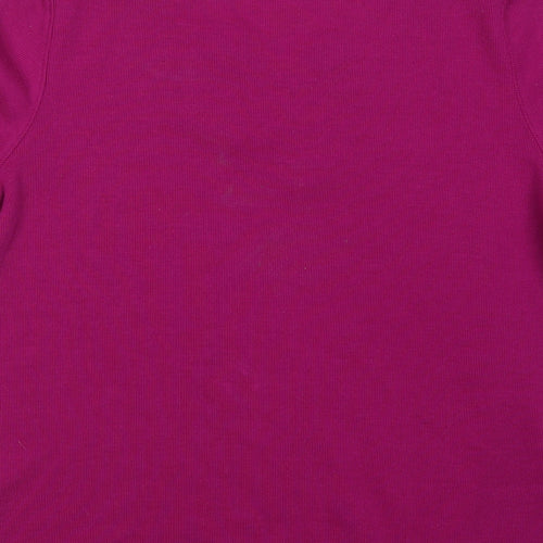 Bonmarché Womens Purple Round Neck Floral Polyester Pullover Jumper Size M