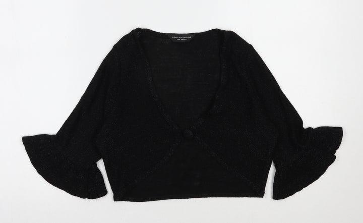 Dorothy Perkins Womens Black V-Neck Acrylic Shrug Jumper Size 10