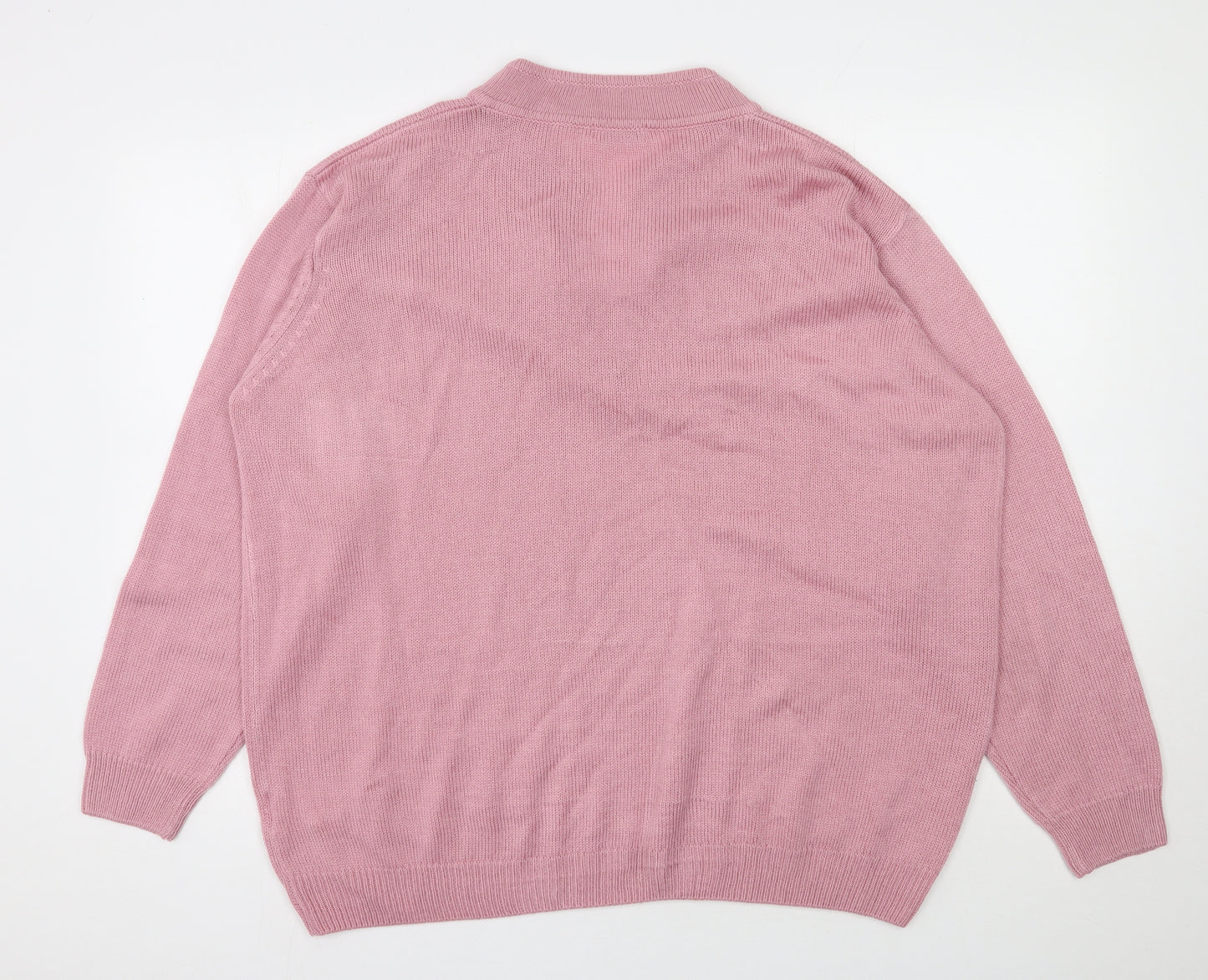 Damart Womens Pink Round Neck  Acrylic Pullover Jumper Size 26