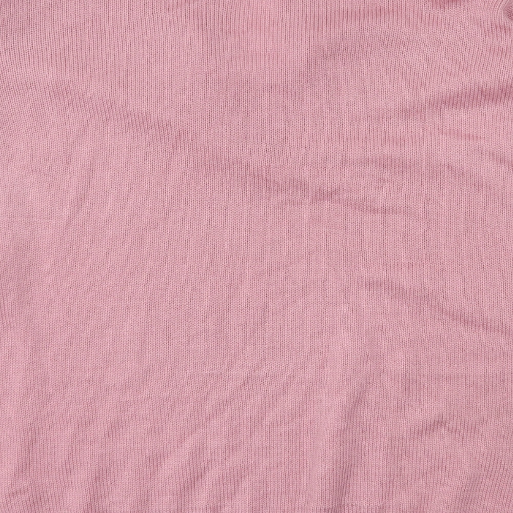 Damart Womens Pink Round Neck  Acrylic Pullover Jumper Size 26