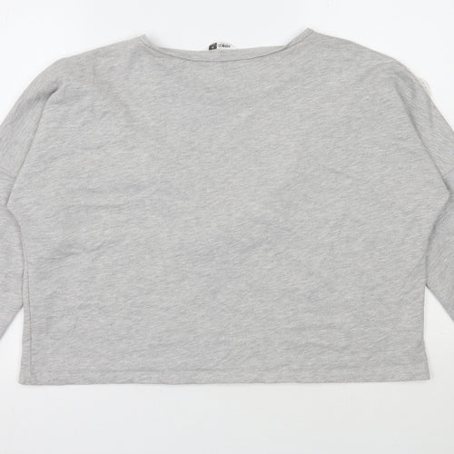Pep&co  Womens Grey  Polyester Pullover Sweatshirt Size 16  Pullover - Cropped