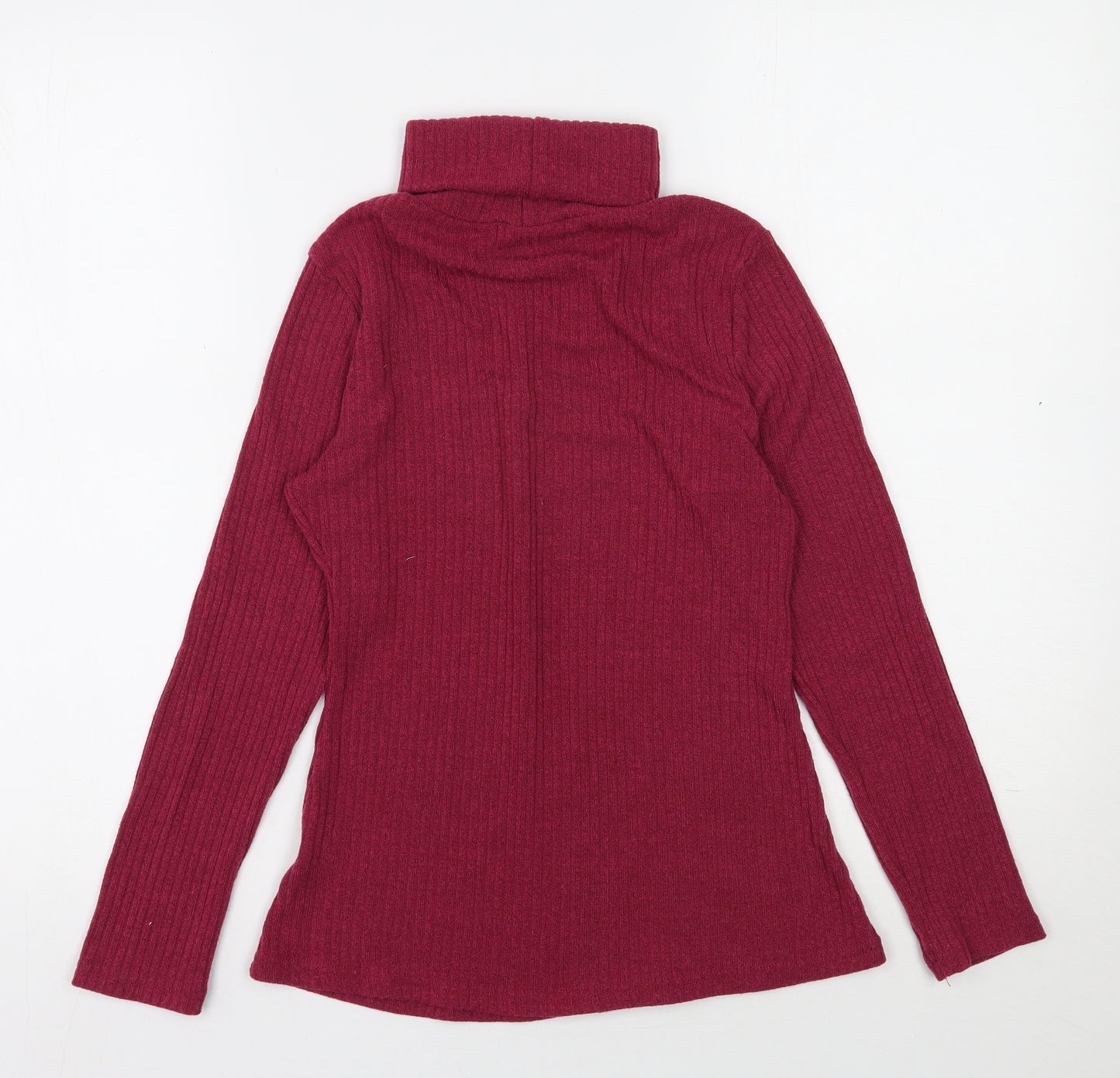 Preworn Womens Pink Roll Neck  Polyester Pullover Jumper Size S