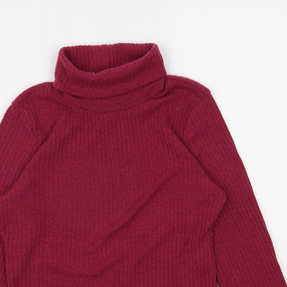 Preworn Womens Pink Roll Neck  Polyester Pullover Jumper Size S