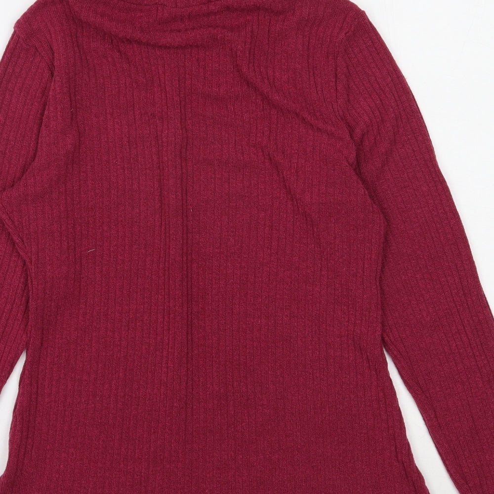 Preworn Womens Pink Roll Neck  Polyester Pullover Jumper Size S