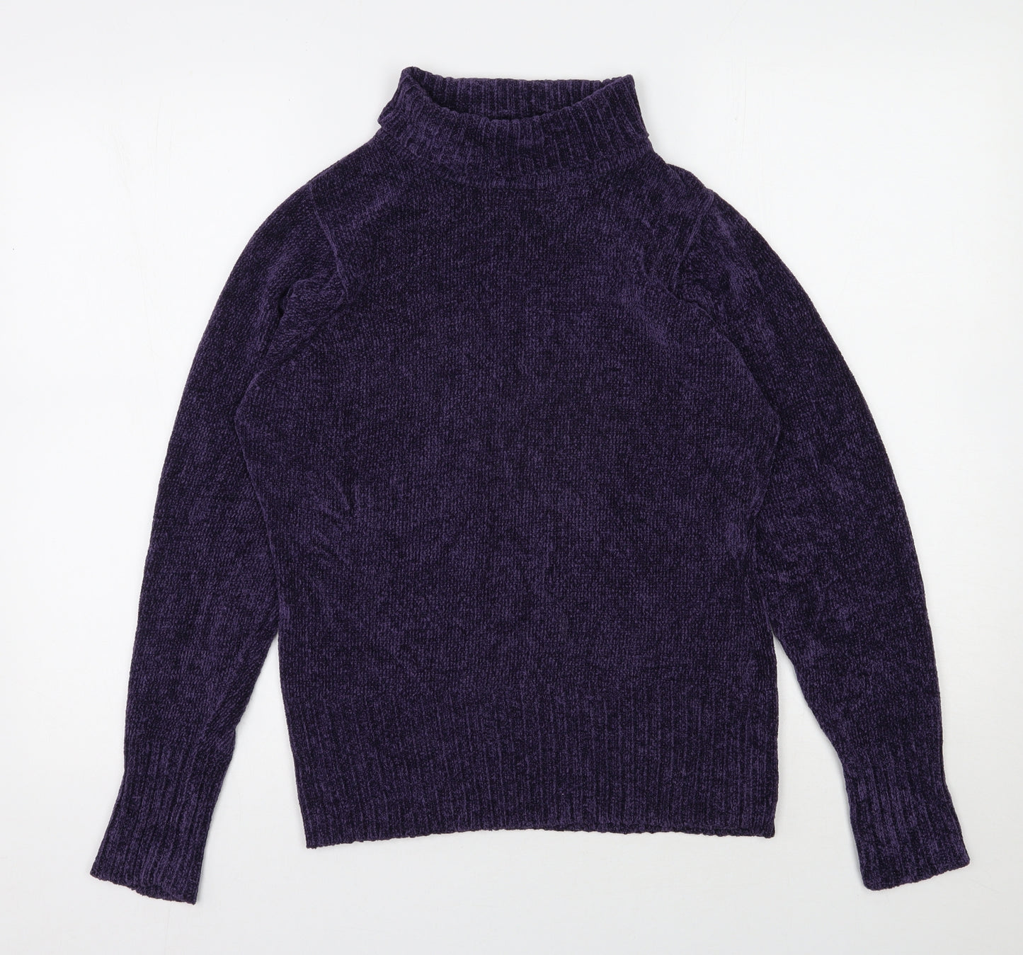 EWM Womens Purple Roll Neck  Viscose Pullover Jumper Size 10