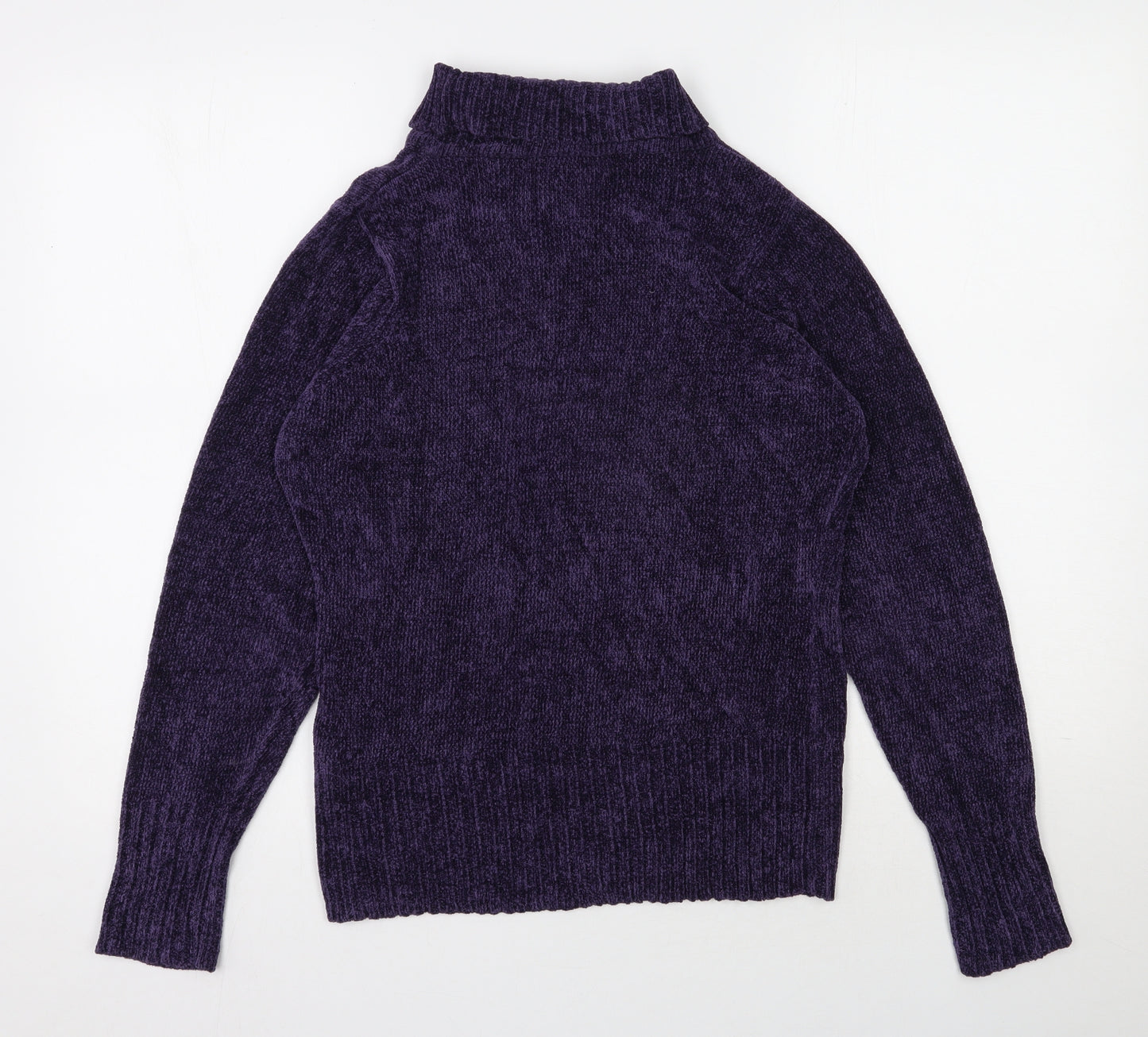 EWM Womens Purple Roll Neck  Viscose Pullover Jumper Size 10