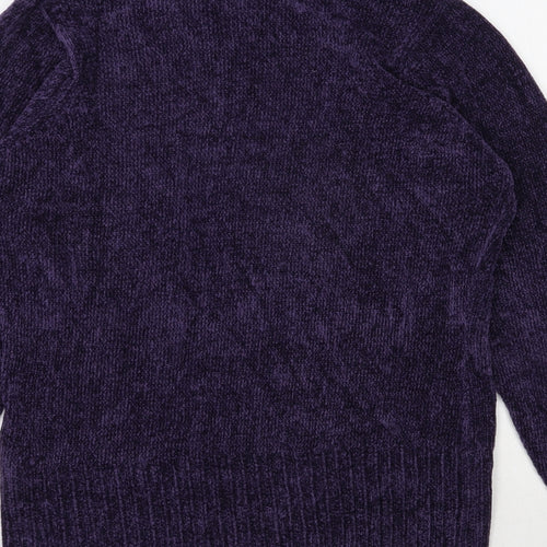 EWM Womens Purple Roll Neck  Viscose Pullover Jumper Size 10