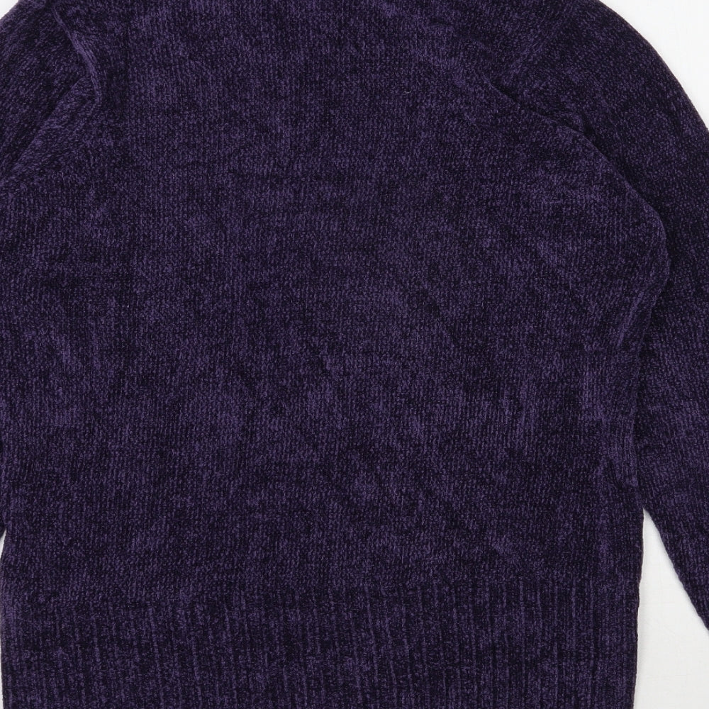 EWM Womens Purple Roll Neck  Viscose Pullover Jumper Size 10